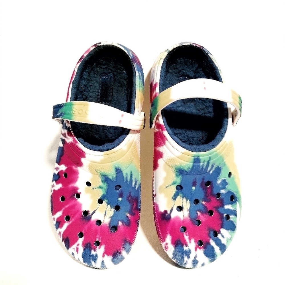 Crocs Classic Fur Lined Tie Dye Clog Unisex M6/W8